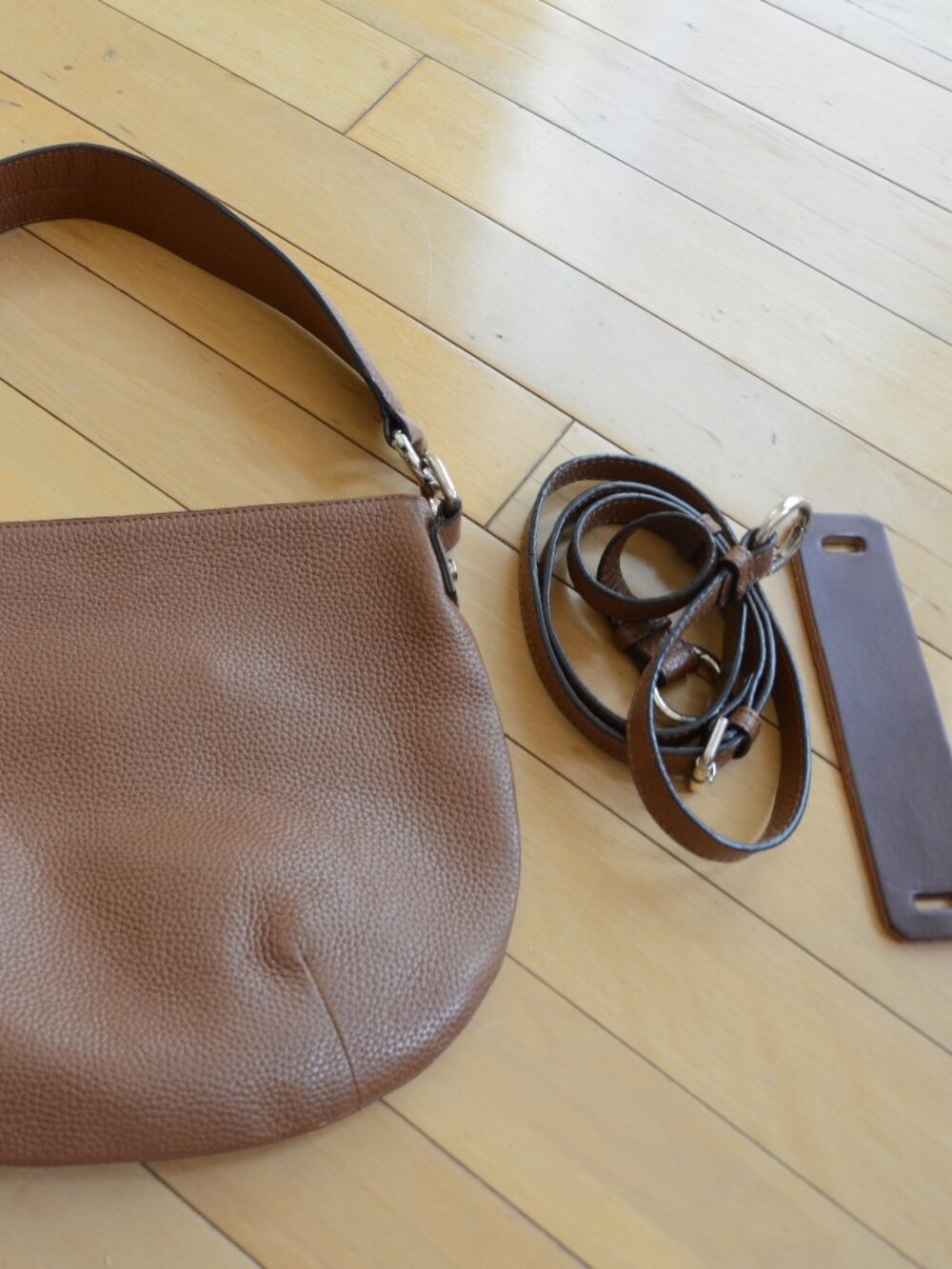 Boden brown pebbled leather hobo shoulder bag - Picture 2 of 13